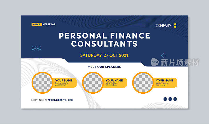 Personal finance consultants webinar banner template